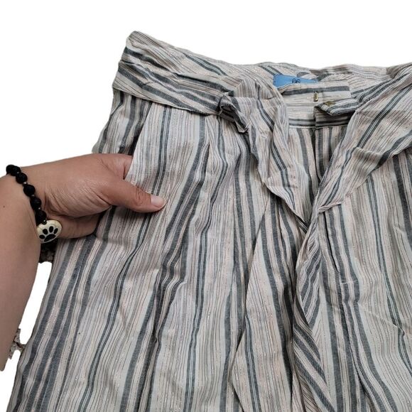 Nwot CeCe Stripe Metalic Paperbag Shorts - Picture 9 of 12